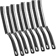 Crevice Cleaning Brush, Multifunctional Gap Cleaning Brush Tool, Bathroom Gap Brush, Grout Cleaner Brush Hard Bristle Crevice Cleaning Brush (Black-8PCS)