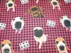 LINED WINDOW VALANCE CURTAIN 42X12 THE DOG ARTIST PUG BEAGLE PUPPY BIG NOSE