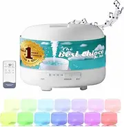 500ml Essential Oil Diffuser with Remote Control, BPA-Free Ultrasonic Humidifier with 7 Color Light,Auto Off Aromatherapy Diffuser