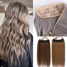 Hidden Secret Wire in Weft THICK Human Hair Extensions Headban One Piece No Clip