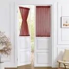 Short Sheer Door Curtain Closet Linen Textured Curtain Sheers Doorway Light