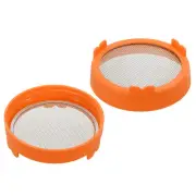 Sprouting Lids, 2 Pcs 86mm Strainer Lids with Stainless Steel Screen, Orange