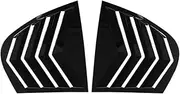 Car Side Rear Window Louver Paste Type Compatible for BMW 5 Series E60 2004-2010 Carbon Fiber Glossy Black Auto Parts(Gloss Black)