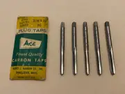 (5) HANSON “ACE” 3/16-32 NS PLUG TAPS - CARBON STEEL - U.S.A. - NEW - FREE SHIP