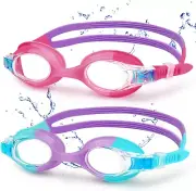 Kids Swim Goggles, 2 Pack Swimming Goggles No Leaking anti Fog Kids Goggles for