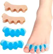 MEXRUMI Toe Separators, Pack of 4 Repeatable Washable Gel Toenail Dividers, Hallux Valgus Correction, Hallux Valgus Relief, Toe Separator for Relaxing Toes, Bunions, Hammer Toes.