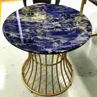 Sodalite Stone Round Coffee Table Top, Stone Side Table Top, Console Top 12"x12"