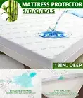 Bed Bamboo Mattress Protector Matress Waterproof Cover Single King Queen Double