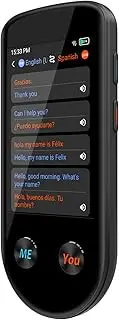 0S Language Translator Device Instant Two-Way Translator with 130+ Languages 3.5" Translation for Busin Learning Travel Black