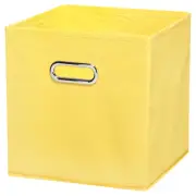11"x11"x11" Foldable Storage Cube Bins Fabric Storage Organizer Bins Gold Tone