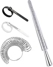 YIEPET US Ring Sizing Kit,Gauge Set with Measuring Tool,Sizes 0-15 Steel Ring Mandrel.Finger Sizer1-13 with Half Size,Measuring Wedding Rings