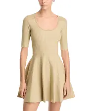 Boss Frankina Scoop Neck Pleated Dress