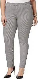 [Alfani] Plus Size Printed Pull-On Skinny Pants in Ditsy Angles Black/White