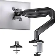 AILUNER Single Monitor Mount for 13-32 Inch Screens, Gas Spring Monitor Arm with Height Adjustable VESA Bracket, Stand Holds 4.4-19.8lbs, Clamp/Grommet Installation
