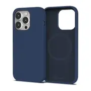REDEFINE Liquid Silicone Case Cover with Magnetic Ring for iPhone 16 Pro Magsafe - Navy