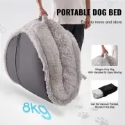 Large Washable Human-Size Bean Bed, PV Velvet, Gray, Oval Shape