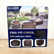 Fire Pit Cover Round 900D Strong Tear Round 40" D x 20" H Round Black Waterproof