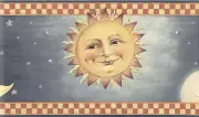 * MOON, STARS & SUN BLUE BACKGROUND Wallpaper bordeR Wall