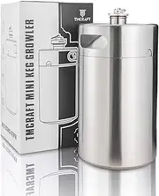 TMCRAFT 270OZ Stainless Steel Mini Keg, Portable beer growler with Exhaust Valve Designed Cap to Keep Beverage Fresh
