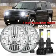 For 2008-2016 Jeep Patriot Pair 7" inch Round LED Headlights Hi/Lo light 6000K (for: Fiat)