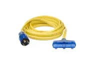 30AMP 125V Twist Lock Generator Flat Extension Cord (25 Feet) Three 15AMP Hou...