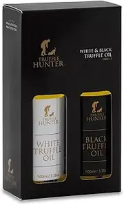 TruffleHunter - Black & White Truffle Oil Set - Extra Virgin Olive Oil for Cooking & Seasoning - 100 ml X2