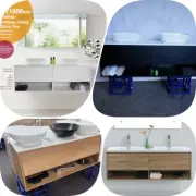 1800mm Eden Matte White Timber Wood Grain Bathroom Vanity Towel Shelf
