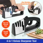 4 STAGES KITCHEN KNIFE GRINDER DIAMOND CERAMIC STONE PROFESS