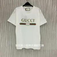 在飛比找Yahoo!奇摩拍賣優惠-Gucci 經典LOGO 腰帶 T恤 男款 OS 版女生也可
