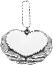 [LALAFINA] Heat Transfer Pendant Heart Pendant Sublimation Heart Blanks Metal Blank Photo Keychain Sublimation Blank Pendant Heart Sublimation Blanks Necklace Pendant Silver Zinc