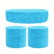 NNEDSZ WRISTBAND & HEADBAND SET Tennis Terry Towelling Cotton Sweat Band Team Gy