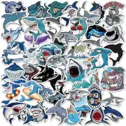 50 Pcs Shark Stickers Shark Decals for Water Bottle Hydro Flask Laptop Luggage