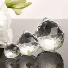 5pcs Glittery Hanging Ornament Faceted Pendant Clear Crystal Ball