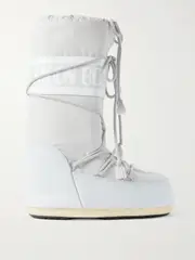 [Moon Boot] Moon Boot - Icon Shell And Faux Leather Snow Boots - Light gray - EU 39/41 EU 39/41 Gray