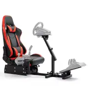 Zootopo Racing Simulator Cockpit Stand with Red Seat Fits for Logitech G29 G920