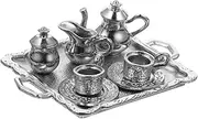 ERINGOGO Elegant Mini Teapot Cup Set Metal Material Boys and Girls Tea Sets Beautiful Miniature Kitchen Playset for Pretend Toys