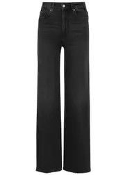 Paige Sasha Distressed Straight-leg Jeans - Black - W30 W30
