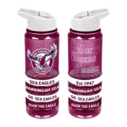 Manly Sea Eagles Official NRL Tritan Sports Drink Bottle & 4 Wristbands 650ml