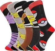 [Bycikool] Unisex 5 Packs Novelty Socks Funny Anime Cute Socks Colorful Silly Patterned Cotton Crew Socks Cartoon Comics Dress Socks for Women Men, Multicolor, One Size