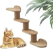 Cat Shelf, Wall Mounted Cat Shelves, Wooden Floating Climber Ladder Stairs Scratcher Playground Station for Indoor Windowsill Ceiling Bookshelf