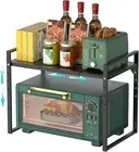 Extendable Microwave Oven Rack, Adjustable Height Microwave/Toaster Shelf Heavy