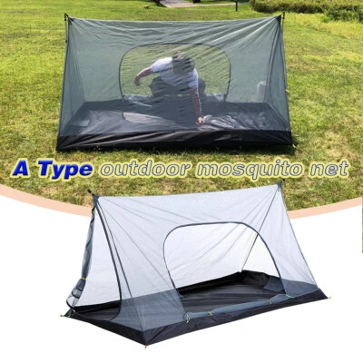 A Shape Outdoor Mosquito Net Poleless Portable 1-2 Person Camping Tent Net Bed