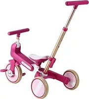 WEEROCK 6 in 1 Toddler Tricycle Fold Up Kid Tricycles with/Without Parent Steering Push Handle Boys Girls Balance Bike for 1-5 Years Old Toy Gift, Purple