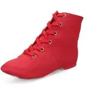 Ladies Low Heel Dance Boot Shoes Canvas Soft Sole Salsa Jazz Ballet Footwear New