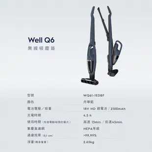 Electrolux伊萊克斯 Well Q6 無線吸塵器 WQ61-1EDBF(拋光滾刷吸頭版)