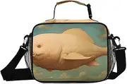 Fish Surreal Sky Insulated Lunch Box for Women Men - Ideal for Work, Picnics - Includes Adjustable Shoulder Strap