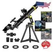 Professional 90mm Aperture Telescope with 1000mm Focal Length & Tracking Mount