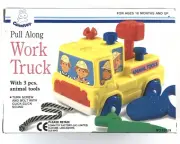 ConniToy Pull Along Work Truck With 3 Pcs Animal Tools, 18 Months +, NEW In BOX