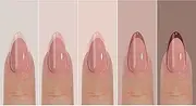 French Gel Nail Tips -150Pcs French Tip Press on Nails Pink Medium Almond 3 in 1 X-coat Tips Pre-applied Base Coat, No Need to File Fake Nails for Nail Art DIY 15 Sizes (Gradient red, Almond)