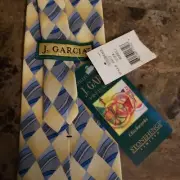 NEW Jerry Garcia Tie Mens 54x3.75 Short Clockworks Yellow Blue Geometric NWT
